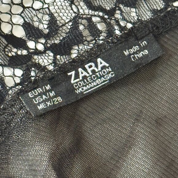 ZARA LANDSCAPE MIDI LACE BOHO TEXTURED MESH ETHEREAL ROMANTIC DRESS MEDIUM - Picture 7 of 9